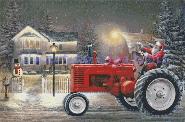 Santa On Tractor